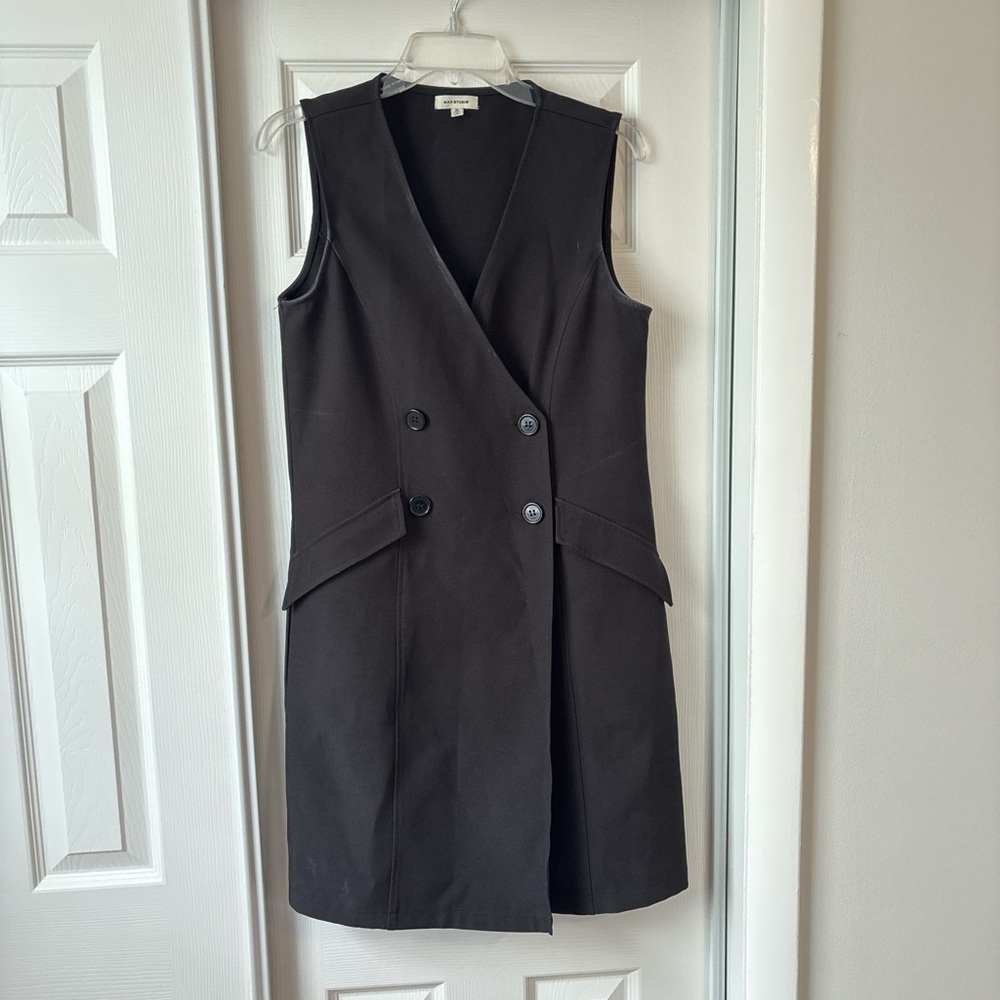 Tuxedo Black Sleeveless Dress